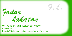 fodor lakatos business card